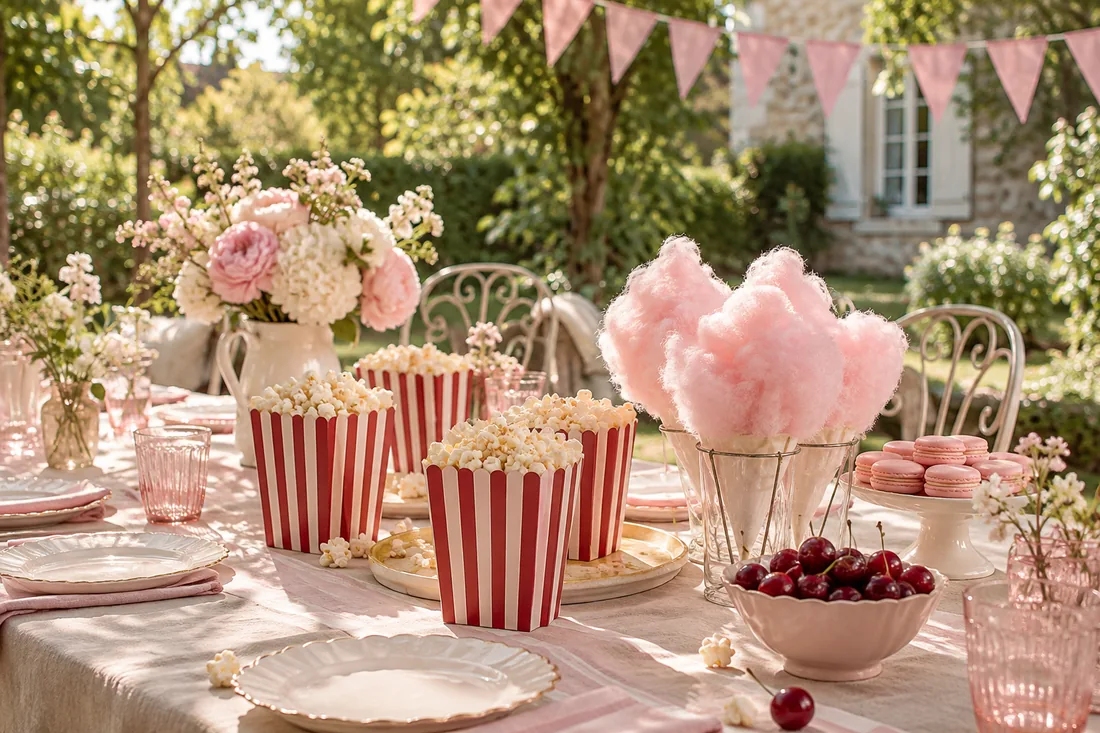 Inspiration de table de goûter au jardin